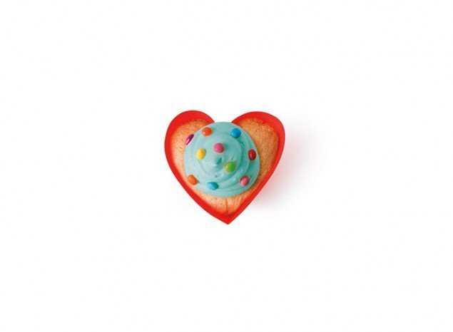 Набор форм для маффинов "Сердце и Облако" AGATHA Lekue, 12 шт, красный и зеленый