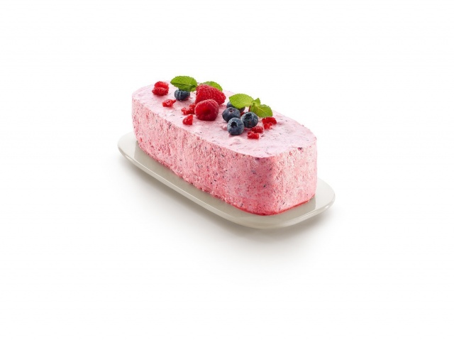 Форма разъемная для кекса с керамическим блюдом квадратная 24 см (цвет: красный)